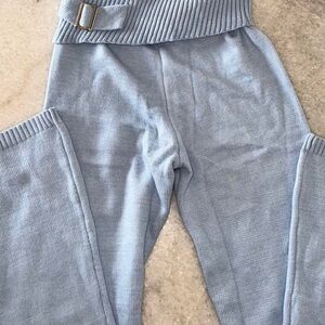 NWOT Soft Blue Belt Flare Sweatpants